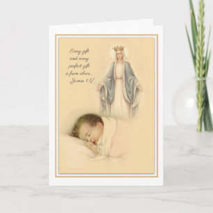Religious Congratulations New Baby Virgin Mary Card
