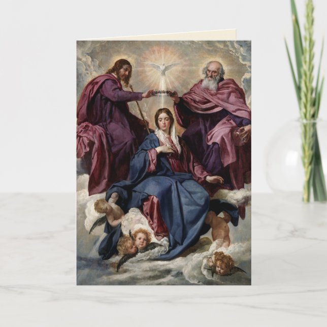 Religious Coronation of the Virgin Holy Trinity Card (Front)