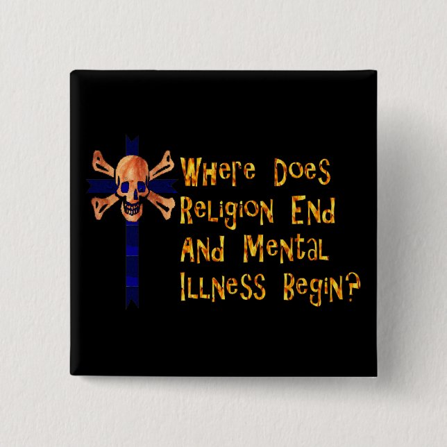 Religious Crazies 2 Inch Square Button (Front)