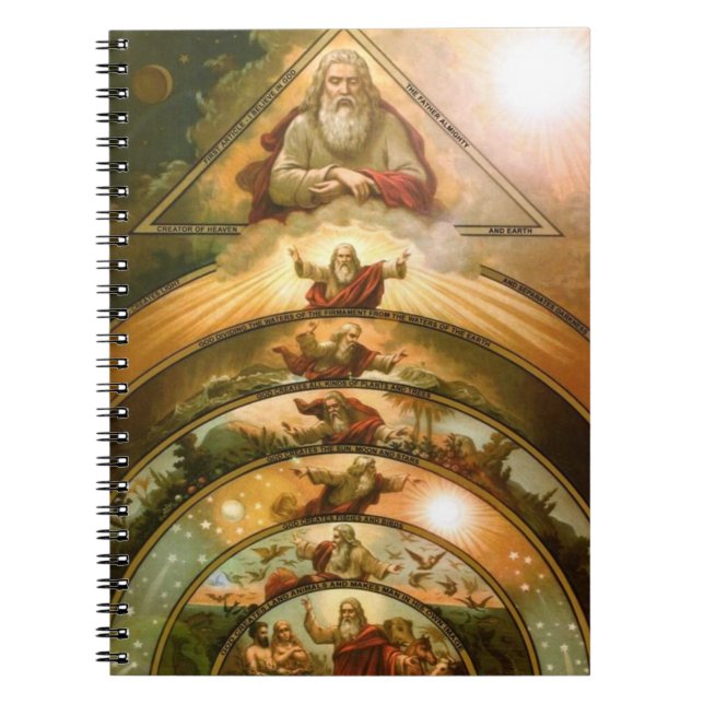 Religious Creation of the World Catholic Art Notebook (Front)