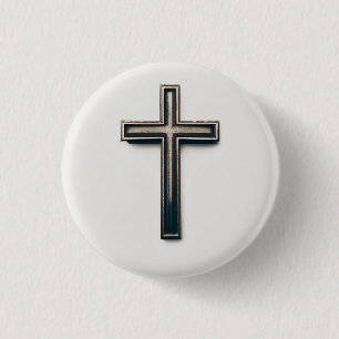 Religious Cross 1 Inch Round Button