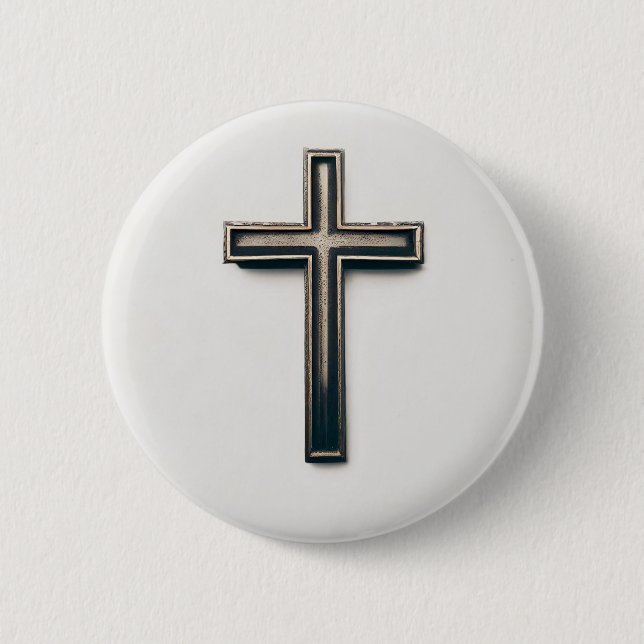 Religious Cross 2 Inch Round Button (Front)