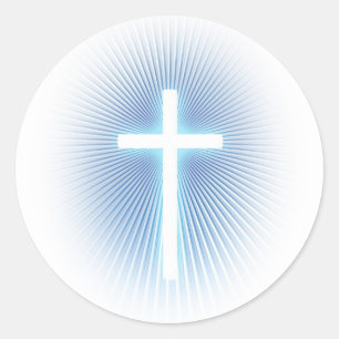Religious Cross Christian Classic Round Sticker