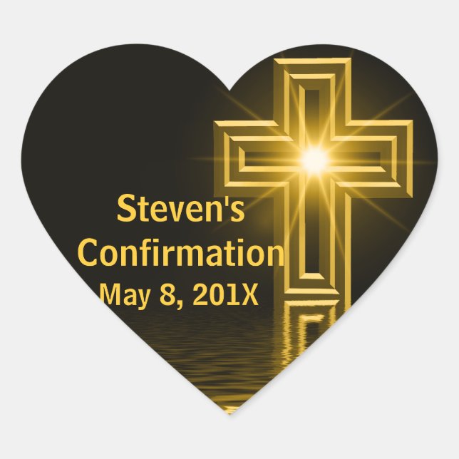 Religious Cross Christian Confirmation Stickers (Front)