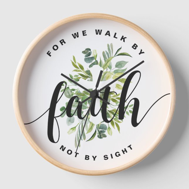 Religious Cross Faith Bible Verse  Clock (Front)