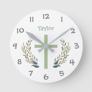 Religious Cross  Kids Nursery Wall Clock