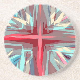 Religious cross starburst coaster