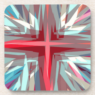 Religious cross starburst coaster