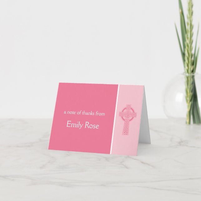 Religious Cross Thank You Note Card (Front)