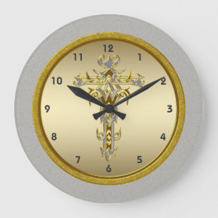 Religious Cross Wall Clock