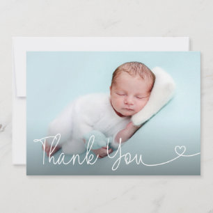 Religious Customizable Baptism baby boy Photo  Thank You Card