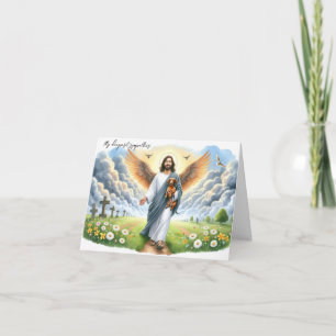 Religious Dog Loss Sympathy-Jesus with Dachshund  Card
