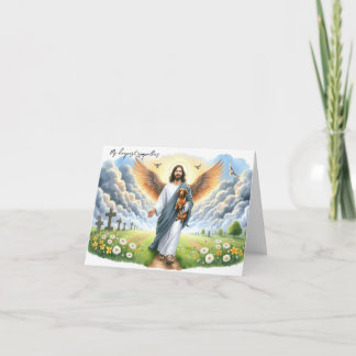 Religious Dog Loss Sympathy-Jesus with Dachshund Card