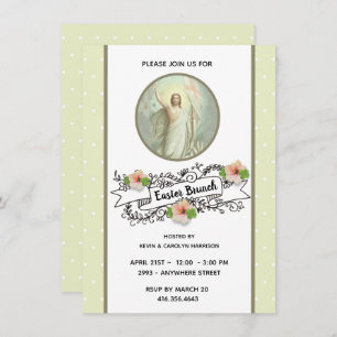 Religious Easter Spring Pascha Brunch Dinner Invitation