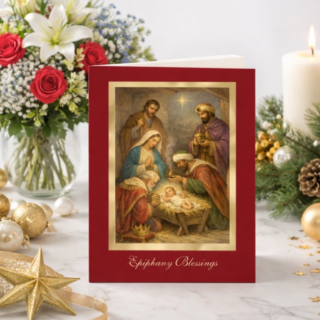 Religious Epiphany Three Kings Prayer Jesus Holiday Card (Creator Uploaded)