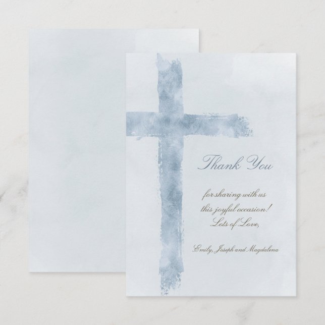 religious event blue cross thank you Card (Front/Back)