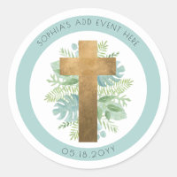 Religious Event Greenery Cross Envelope Seal/Favou