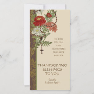 Religious Fall Leaves Rosary Thanksgiving Holiday 