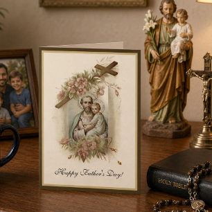 Religious Father's Day Vintage St. Joseph Prayer Card