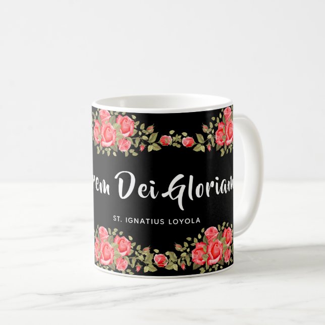 Religious Floral Catholic St. Ignatius Quote Coffee Mug (Front Right)