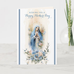 Religious Floral Mothers Day Prayer Card