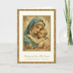 Religious Friendship Prayer Blessed Mary & Jesus  Card<br><div class="desc">This beautiful friendship card features a beautiful and stunning image of the Blessed Mother holding the Baby Jesus on a floral backdrop. A Prayer to Our Lady is inside along with a customizable verse that can be changed to suit any occasion. On the back is a friendship quote by St....</div>