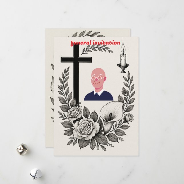 Religious Funeral Invitation (Front/Back In Situ)