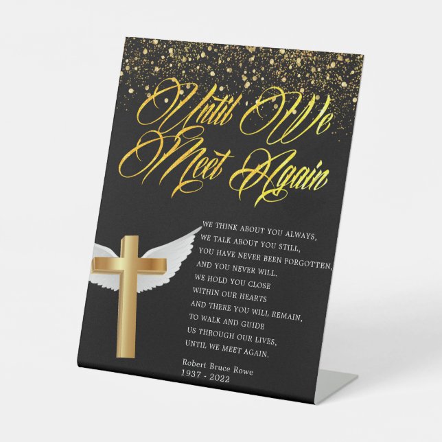 Religious Funeral Poem Pedestal Sign (Front)