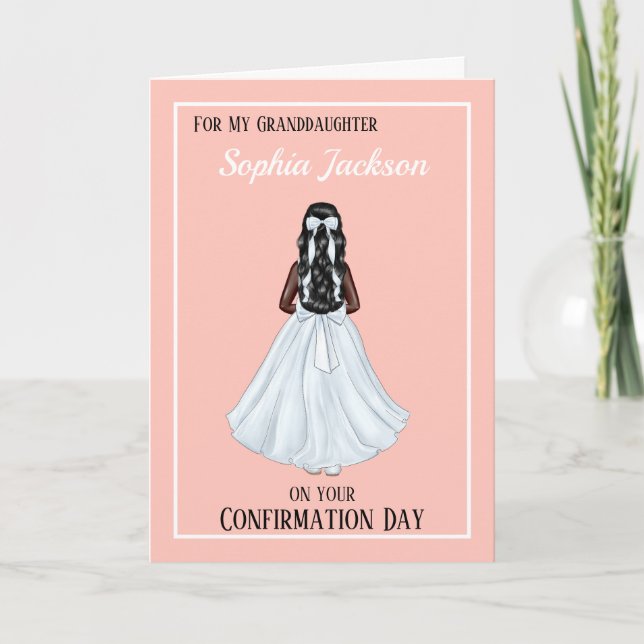 Religious Girls Confirmation Card Granddaughter (Front)