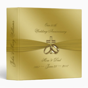 Religious Golden 50th Anniversary 1.5" Binder