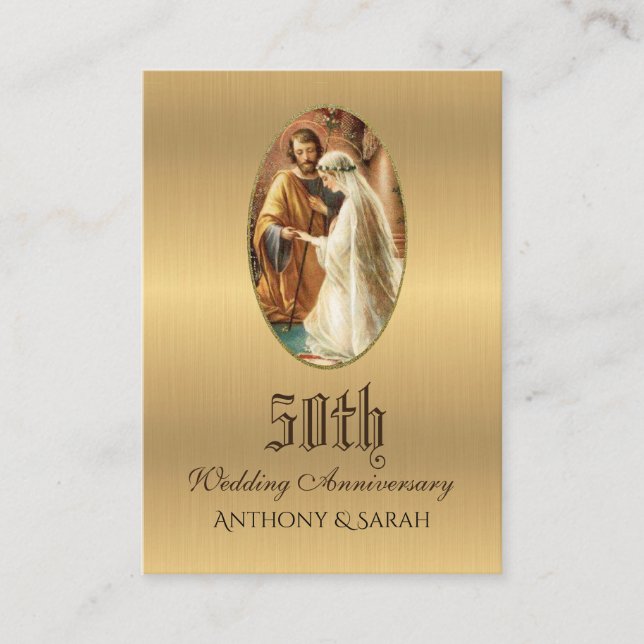 Religious Golden Wedding Anniversary Prayer Card (Front)