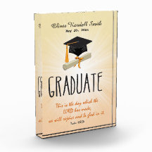 Religious Graduation Gold Starburst with Black Cap