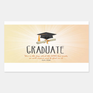 Religious Graduation Gold Starburst with Black Cap Sticker