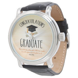 Religious Graduation Gold Starburst with Black Cap Watch