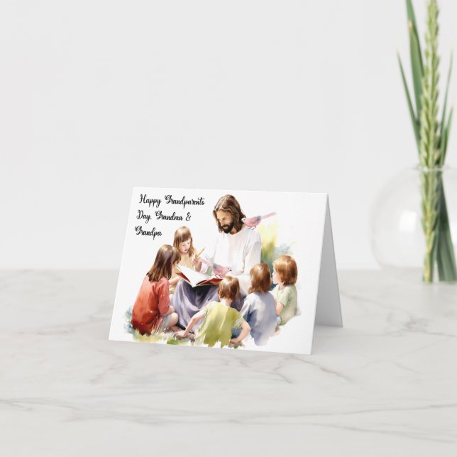 Religious Grandparents Day Card God & Children (Front)