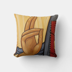Religious Hand Signal Art Throw Pillow