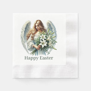 Religious Happy Easter Angels Napkin
