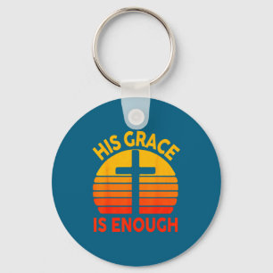 Religious His Grace Is Enough Cross Christian Vint Keychain