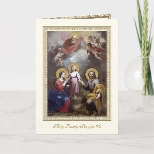 Religious Holy Family Three Heart Prayer  Card (Front)