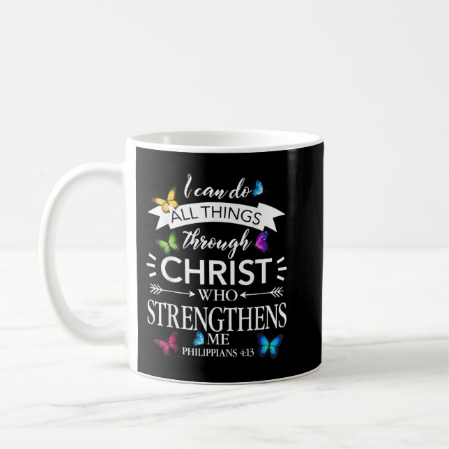 Religious I Can Do All Things Through Christ Butte Coffee Mug (Left)