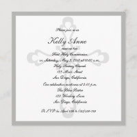Religious Invitation Cross Watermark Elegant