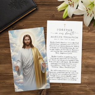 Religious Jesus Remembrance Funeral Prayer Card
