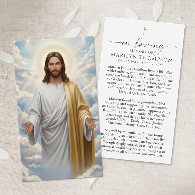 Religious Jesus Remembrance Sympathy Prayer Card (Creator Uploaded)