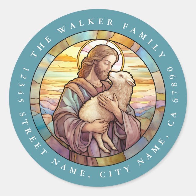 Religious Jesus Round Stickers (Front)