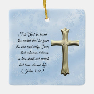Religious John 3:16 Bible Verse Ornament