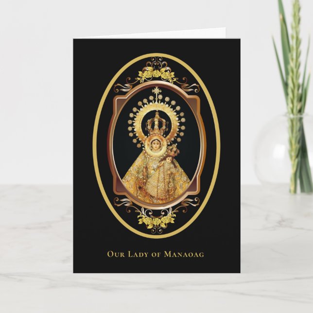 Religious Lady of Manaoag Philippines Catholic  Card (Front)