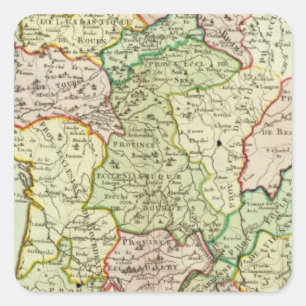 Religious map of France Square Sticker