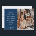 Religious, Merry Christmas, Christian Family Photo Holiday Card<br><div class="desc">Religious, Christian, Merriest Christmas, Season Greeting, Happiest Holiday, Merry Christmas, Navy Blue themed. ( A silent night, a star above, a blessed gift of hope and love. A blessed Christmas to you! ) Celebrate the season with this family photo card (printed and / or digital download, greeting sent via email,...</div>