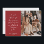 Religious, Merry Christmas, Christian Family Photo Holiday Card<br><div class="desc">Religious, Christian, Merriest Christmas, Season Greeting, Happiest Holiday, Merry Christmas, red themed. ( A silent night, a star above, a blessed gift of hope and love. A blessed Christmas to you! ) Celebrate the season with this family photo card (printed and / or digital download, greeting sent via email, as...</div>