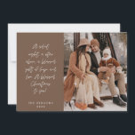 Religious, Merry Christmas, Christian Family Photo Holiday Card<br><div class="desc">Religious, Christian, Merriest Christmas, Season Greeting, Happiest Holiday, Merry Christmas, dark taupe brown themed. ( A silent night, a star above, a blessed gift of hope and love. A blessed Christmas to you! ) Celebrate the season with this family photo card (printed and / or digital download, greeting sent via...</div>